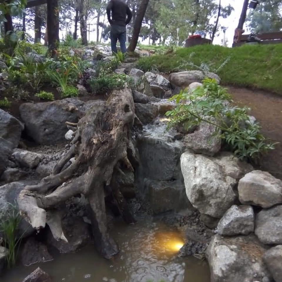 integracion-de-troncos-y-piedra-en-cascada-rustica-amecameca